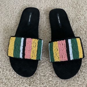 NEVER WORN Zara Beaded Sandals